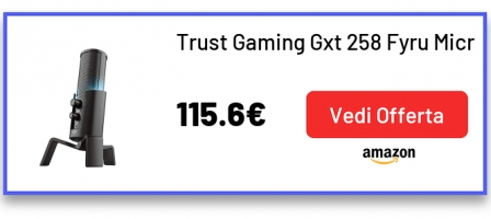 Trust Gaming Gxt 258 Fyru Microfono Streaming USB 4-In-1 per PC, PS4 e PS5, Nero