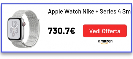Apple Watch Nike + Series 4 Smartwatch Argento Oled Cellulare Gps Satellitare