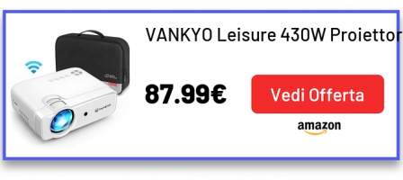VANKYO Leisure 430W Proiettore WIFI, Videoproiettore con 300 Display, Supporta 1080P, HiFi Speaker, con Borsa Portatile, per TV Stick iOS/Android/Entry-Level/Regalo