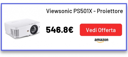 Viewsonic PS501X - Proiettore DLP a breve distanza (XGA, 3.400 ANSI Lumen, HDMI, 2 Watt, colore: Bianco