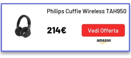 Philips Cuffie Wireless TAH9505BK/00 Over Ear, Cuffie con Cancellazione Attiva del Rumore, con Doppio Microfono, Bluetooth, 27 Ore di Riproduzione, Colore Nero Chiaro