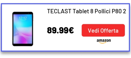 TECLAST Tablet 8 Pollici P80 2GB RAM 32GB ROM Android 10 Quad Core, HD 800 x 1280, WiFi+ Bluetooth 5.0, NO GPS