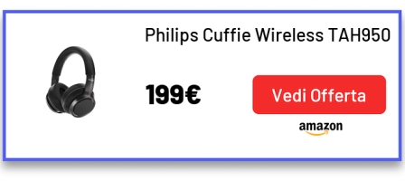Philips Cuffie Wireless TAH9505BK/00 Over Ear, Cuffie con Cancellazione Attiva del Rumore, con Doppio Microfono, Bluetooth, 27 Ore di Riproduzione, Colore Nero Chiaro