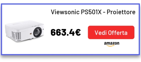 Viewsonic PS501X - Proiettore DLP a breve distanza (XGA, 3.400 ANSI Lumen, HDMI, 2 Watt, colore: Bianco