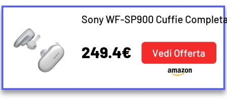Sony WF-SP900 Cuffie Completamente Wireless, Resistenti allAcqua e alla Polvere, Memoria Interna 4 GB, Batteria fino a 12 Ore, Giallo