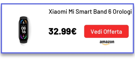 Xiaomi Mi Smart Band 6 Orologio Smart, Schermo AMOLED 1.56, Tracciamento Sport, Resistente allAcqua fino a 5 ATM, Cinturino Antibatterico, Batteria 125 mAh, Versione Italiana, Nero