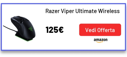 Razer Viper Ultimate Wireless Gaming Mouse, Gioco Sensore Ottico 20K Focus+, Solo 74 G, fino a 70 Ore di Durata della Batteria e Illuminazione RGB Chroma, con Charging Dock, Nero