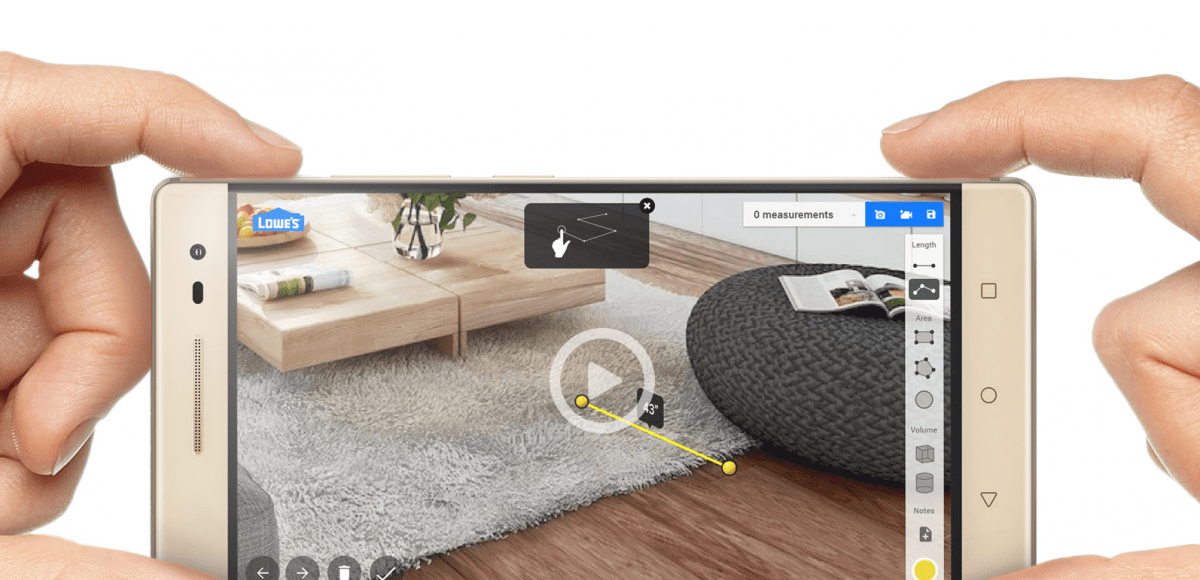 Project Tango e smartphone con realtà aumentata AR