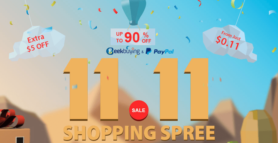PayPal offre sconti sugli ordini da GeekBuying per l’11.11