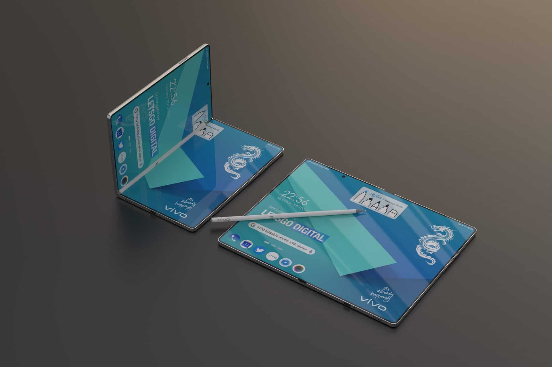 Brevetto di design per smartphone pieghevole vivo con stilo 02