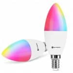 Slitinto Lampadina Smart WiFi Intelligente Led E14 Lampadina a Candela, Compatibile con Alexa e Google Home, RGBCW Multicolore Dimmerabile, 5W Equivalenti a 40W, Nessun Hub Richiesto, 2 Pcs
