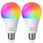 AISIRER lampadina alexa wifi E27，Lampadina smart LED RGB Dimmerabile Multicolore e Bianco Caldo, Compatibile con Alexa/Google Home/Siri,2 Pezzi