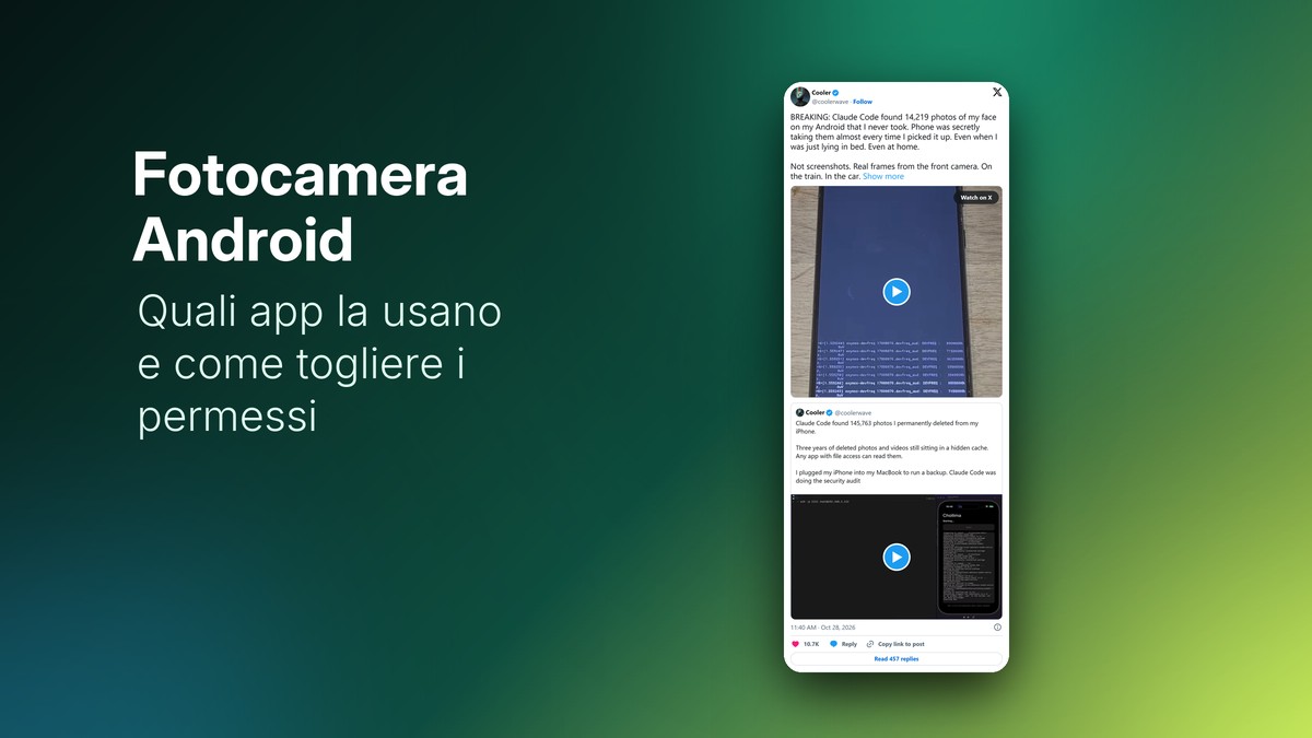 Il post virale su X e il titolo: fotocamera Android, quali app la usano