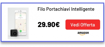Filo Portachiavi Intelligente Ritrova Oggetti | Keyfinder - Localizzatore Bluetooth - Made in Italy. | Batterie incluse - Colore Nero