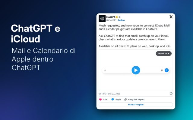 ChatGPT legge iCloud Mail e Calendario: come collegarli