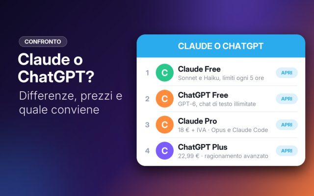 Claude o ChatGPT: differenze, prezzi e quale conviene