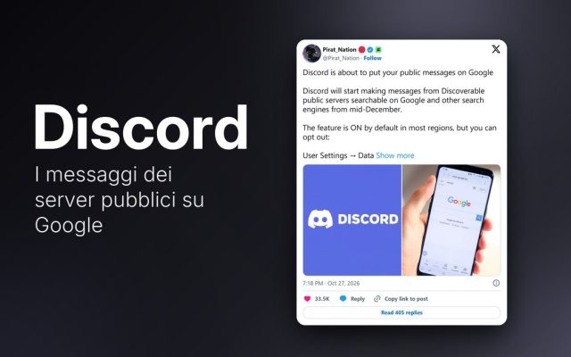 Discord mette i messaggi dei server pubblici su Google