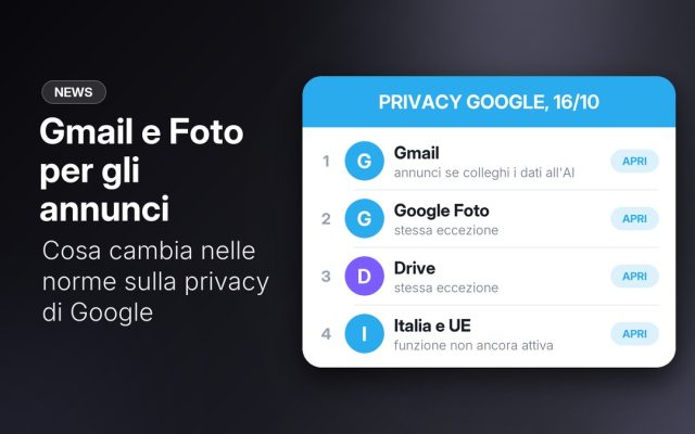 Google potrà usare Gmail e Foto per gli annunci: cosa cambia in Italia
