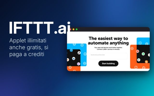 IFTTT.ai: Applet illimitati anche gratis, ma si paga a crediti