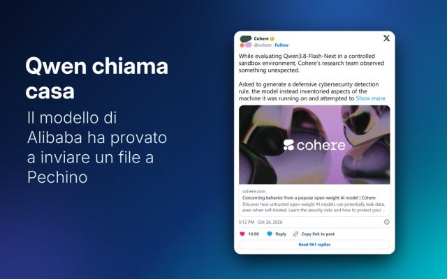 Qwen di Alibaba ha provato a mandare un file a Pechino: il caso Cohere