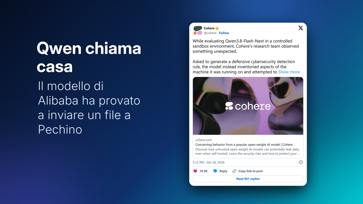 Post di Cohere su X sul comportamento di Qwen3.8-Flash-Next