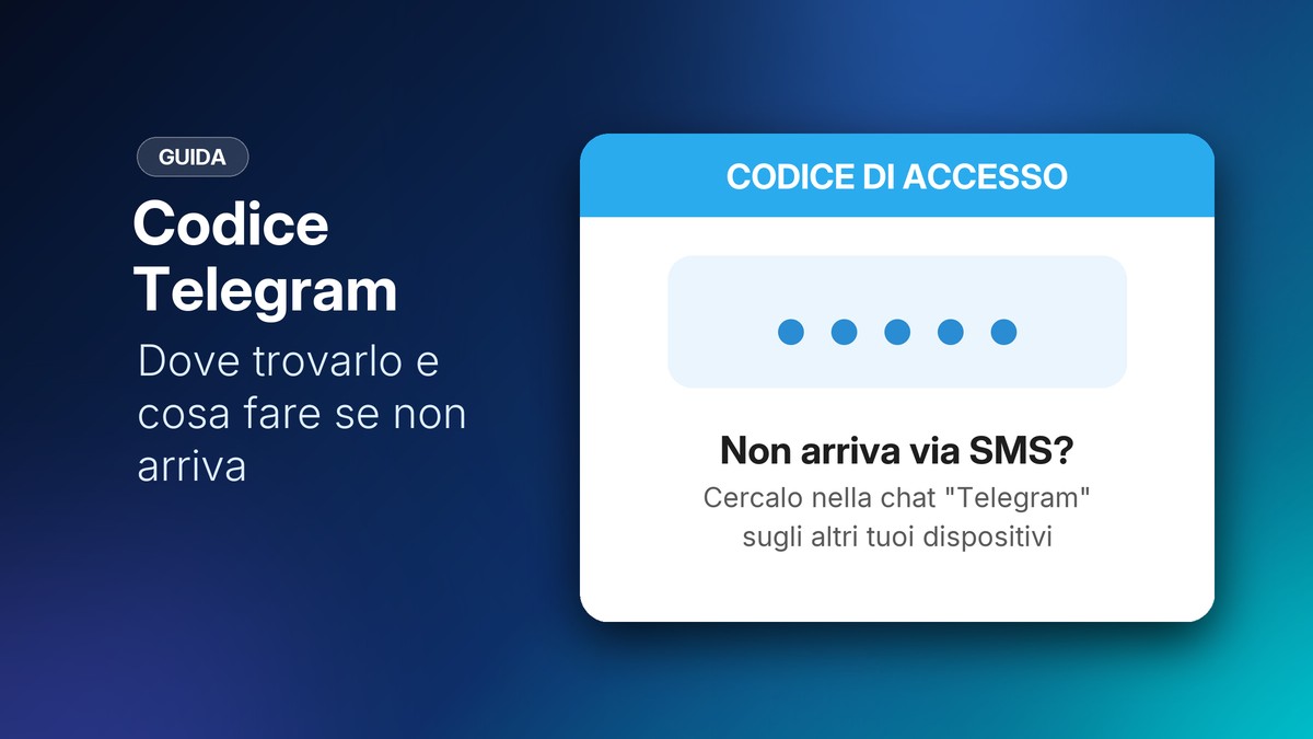 Il codice di accesso di Telegram che non arriva via SMS